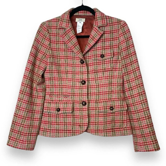 Vintage Pablo Gerard Darel Wool Blend Plaid Blazer Size 40 - Picture 1 of 16